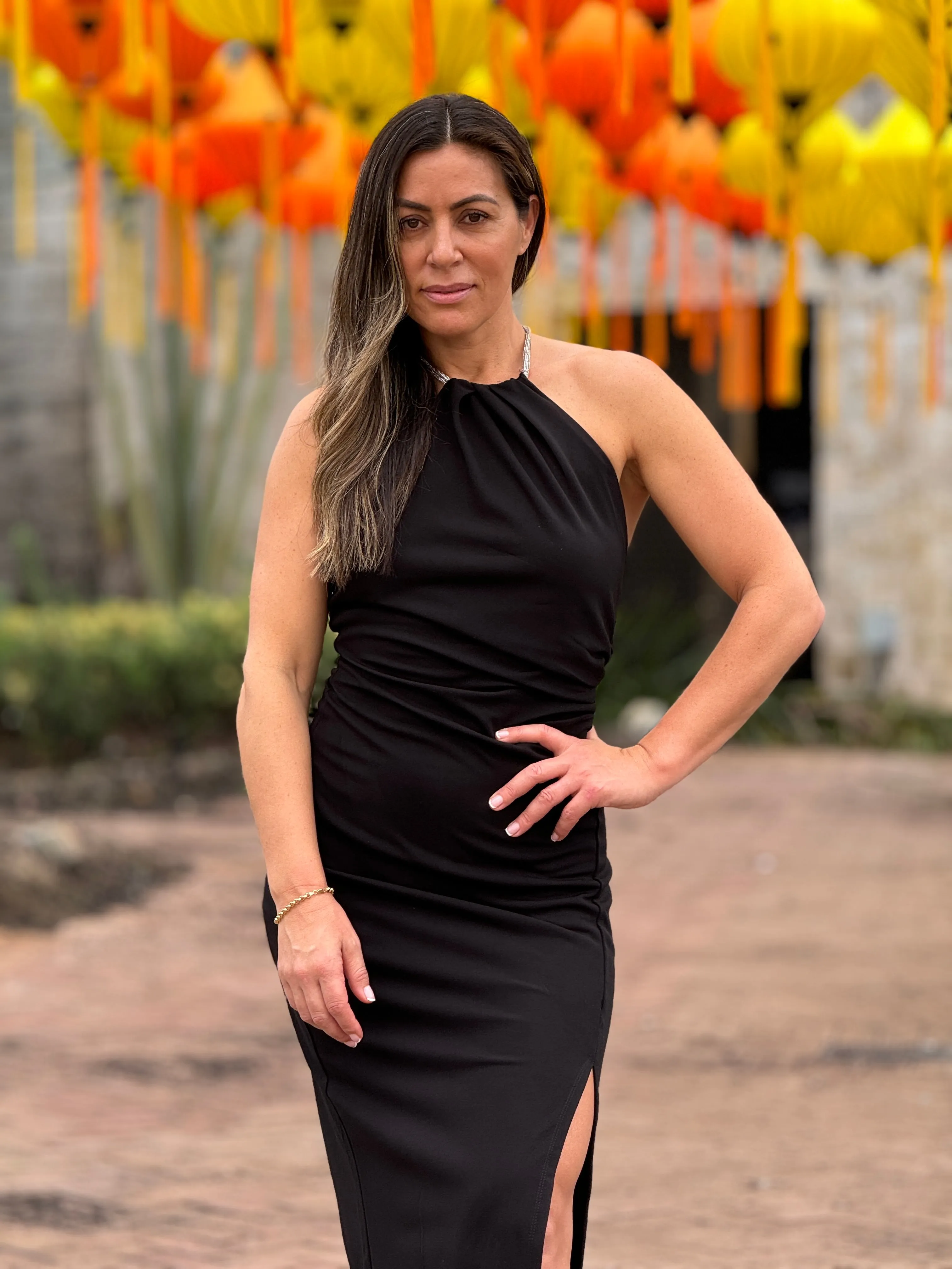 "Violeta" Halter Midi Dress