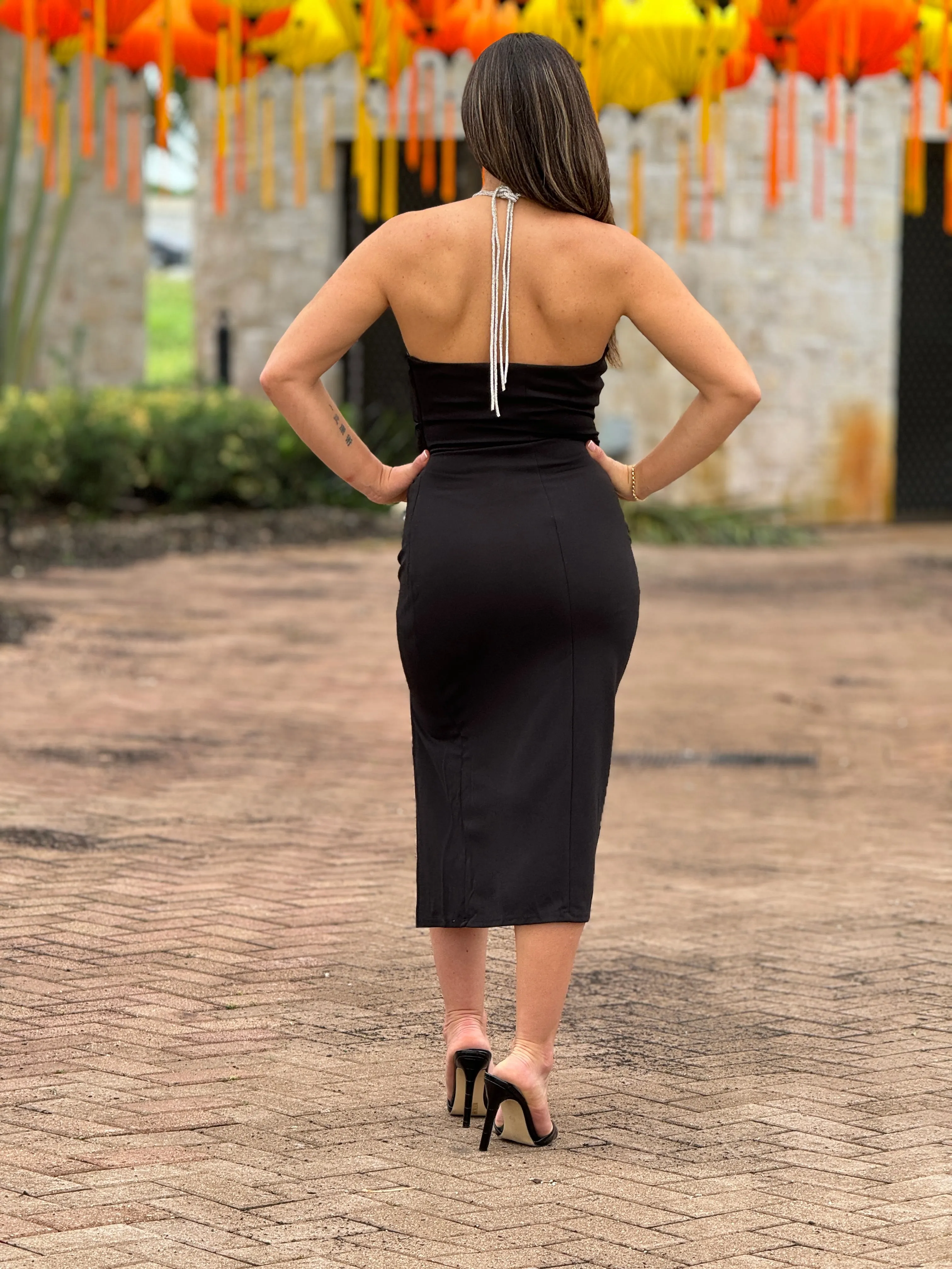 "Violeta" Halter Midi Dress