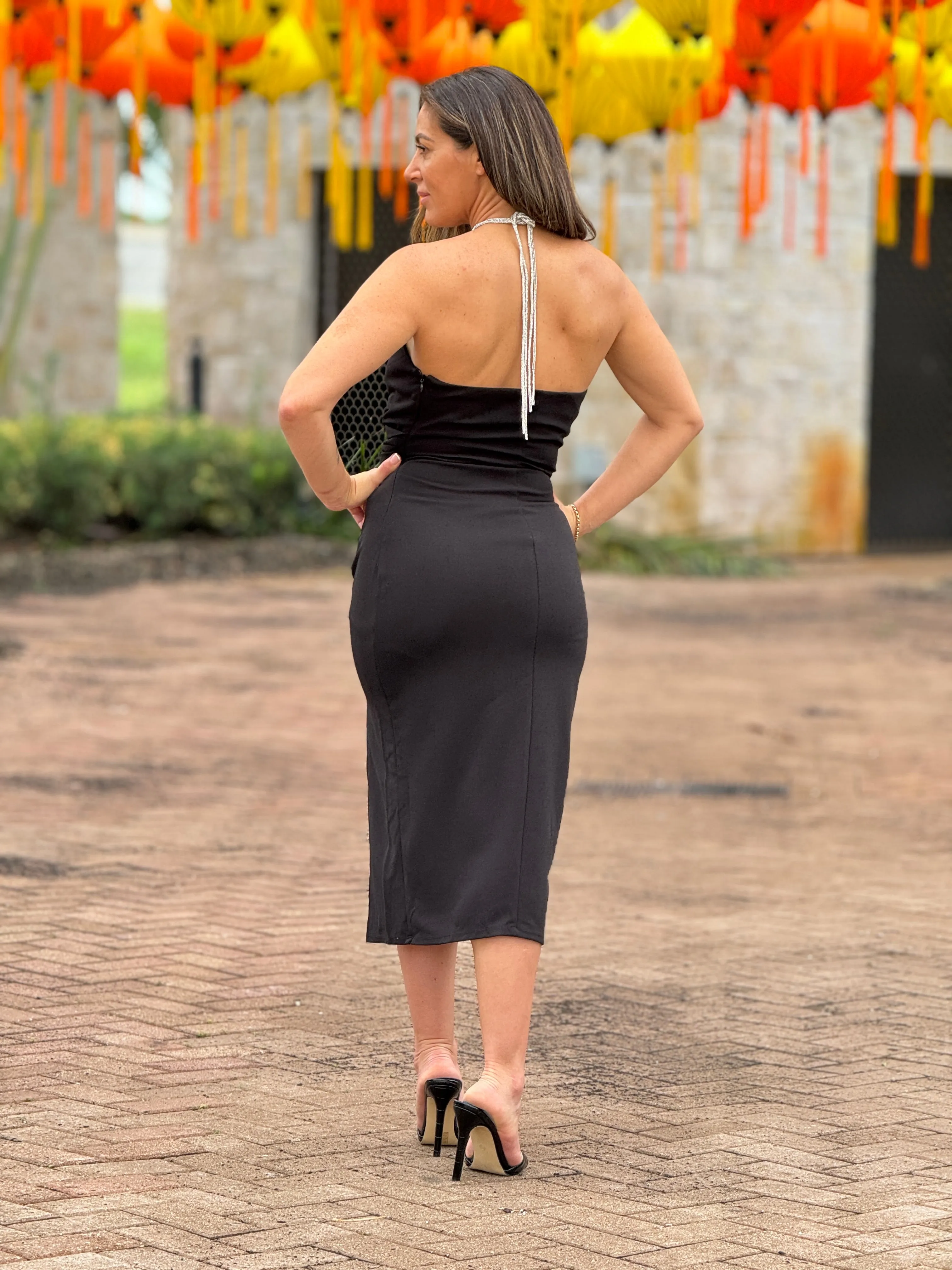 "Violeta" Halter Midi Dress