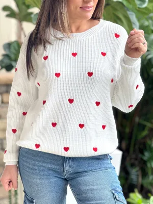 "Wanda" Heart Shape Long Sleeve Sweater