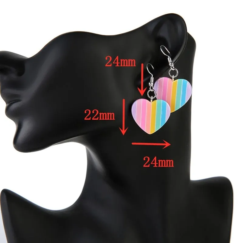 Rainbow Jelly Heart Stars Earrings