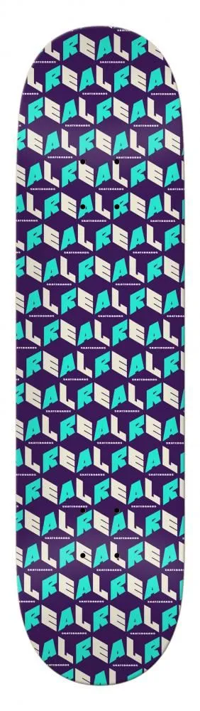 Real PP City Blocks Purple Custom Complete Skateboard - 7.75"