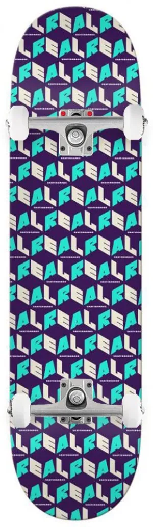 Real PP City Blocks Purple Custom Complete Skateboard - 7.75"