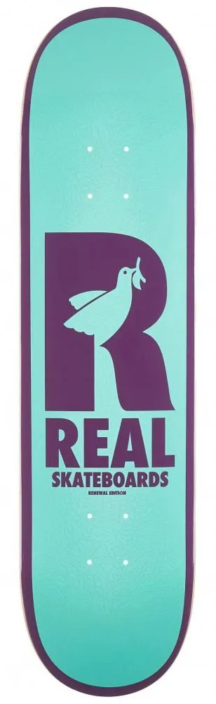 Real Renewal Doves Teal Custom Complete Skateboard - 8.06"