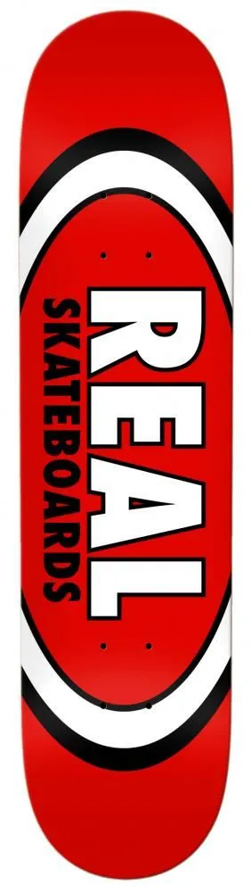 Real Team Classic Oval Red Custom Complete Skateboard - 8.12"
