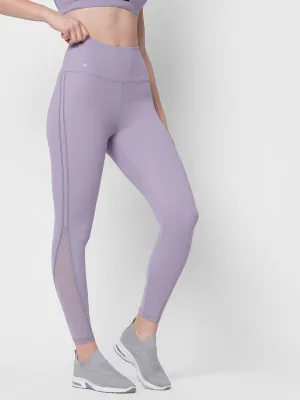 Reflective lavender high waist training tights