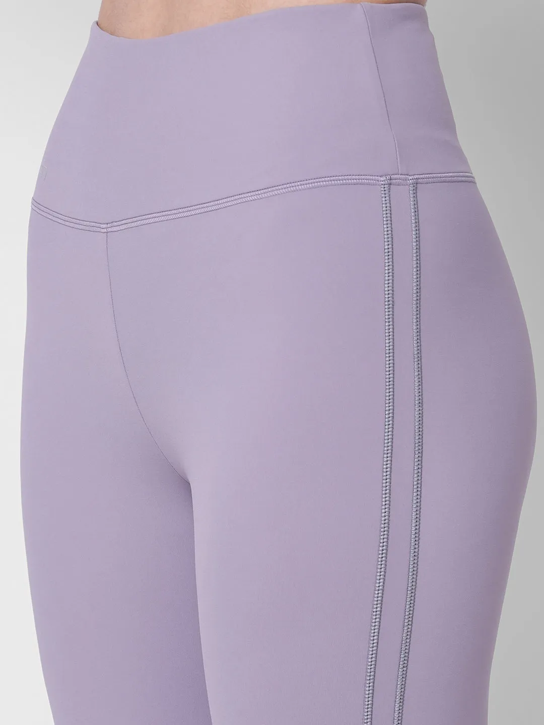 Reflective lavender high waist training tights