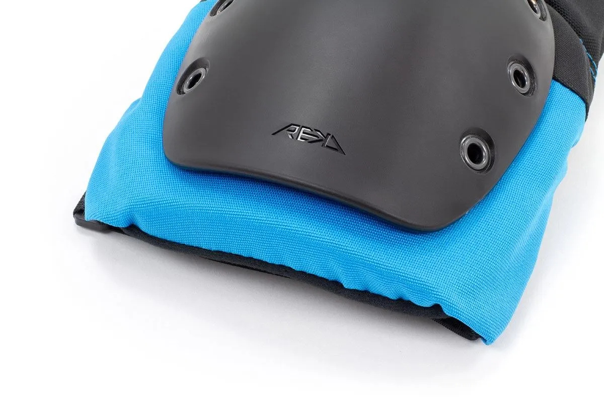 REKD Skateboard Skate Scooter BMX Ramp Knee Pads - Black / Blue