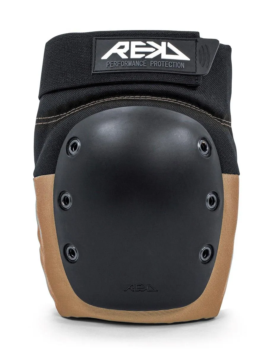 REKD Skateboard Skate Scooter BMX Ramp Knee Pads - Black / Khaki