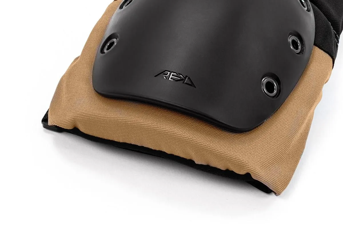 REKD Skateboard Skate Scooter BMX Ramp Knee Pads - Black / Khaki