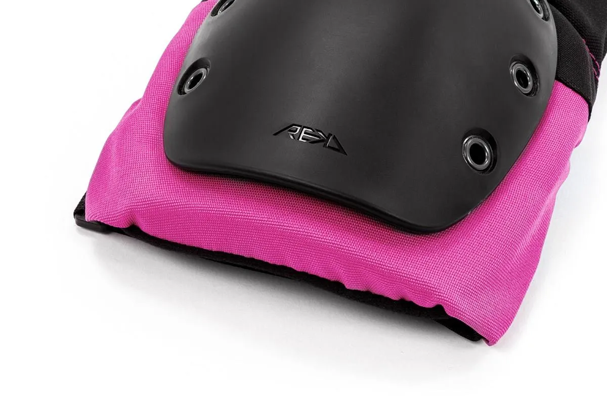 REKD Skateboard Skate Scooter BMX Ramp Knee Pads - Black / Pink
