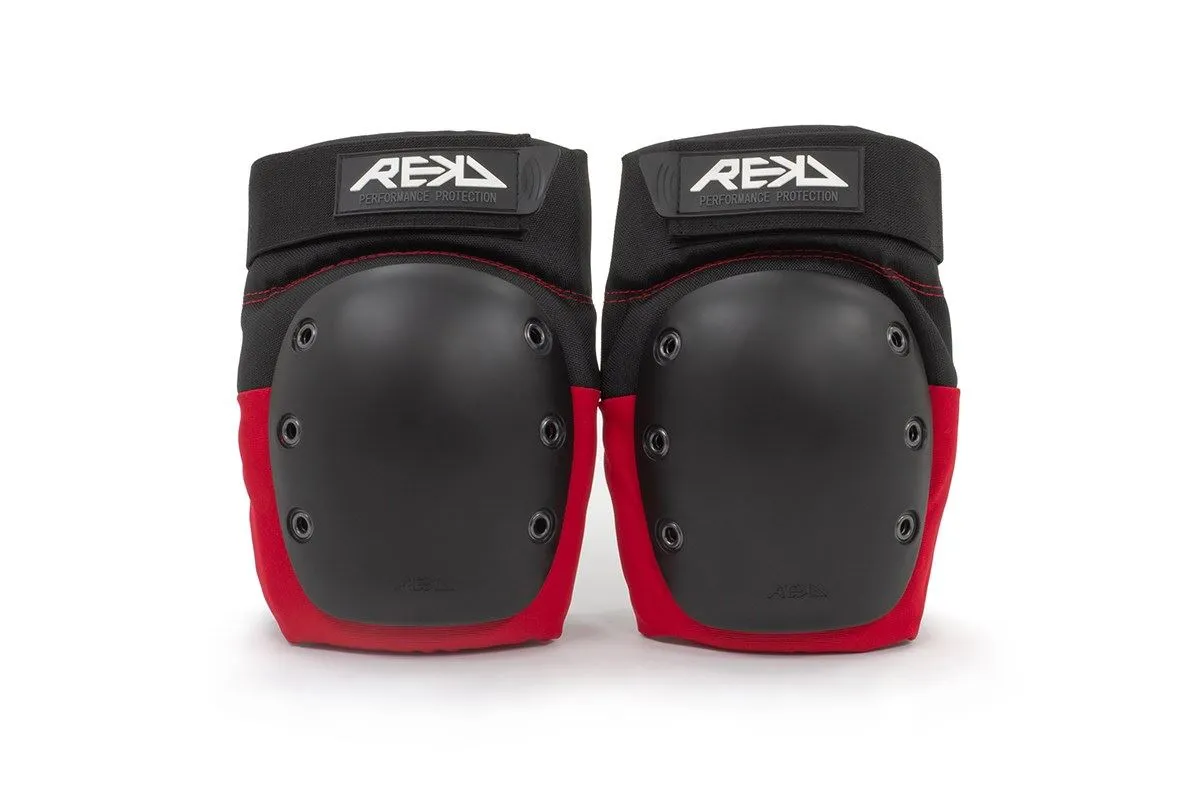 REKD Skateboard Skate Scooter BMX Ramp Knee Pads - Black / Red