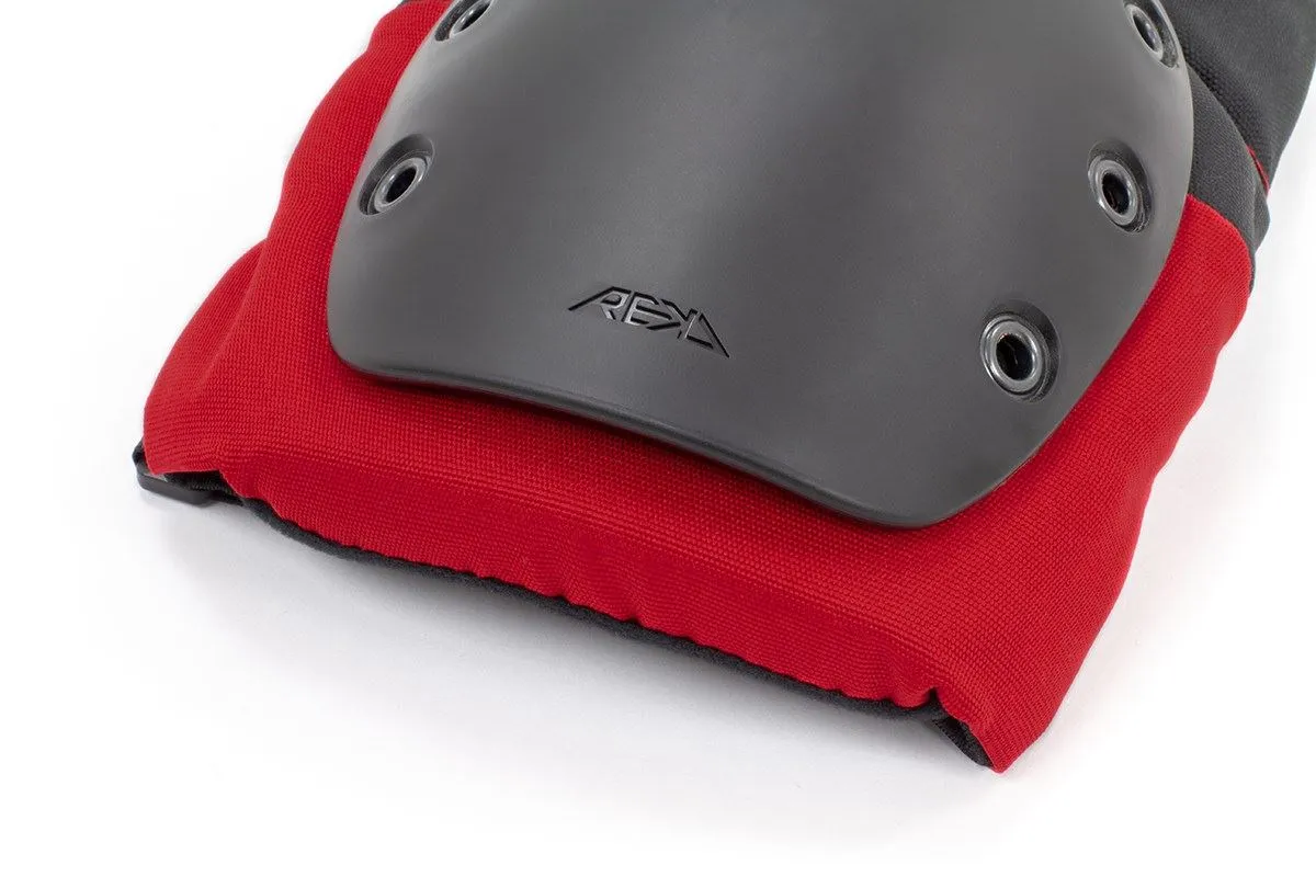 REKD Skateboard Skate Scooter BMX Ramp Knee Pads - Black / Red