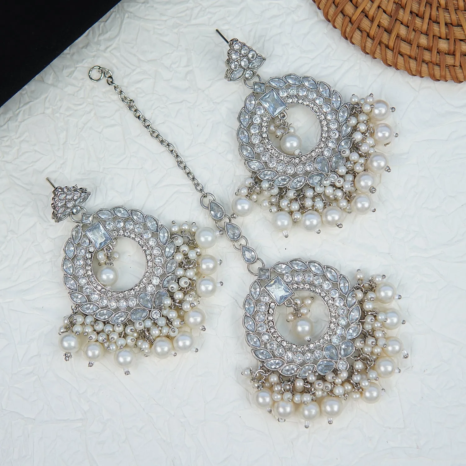 Reverse Ad Polki Style Earrings Teeka