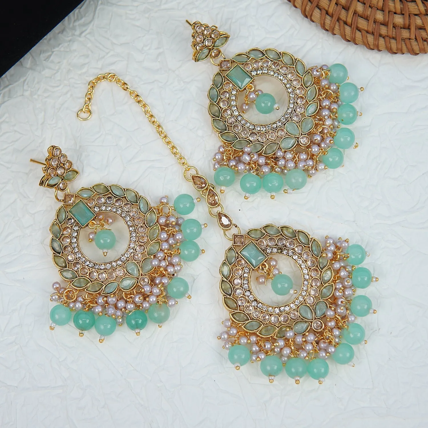 Reverse Ad Polki Style Earrings Teeka