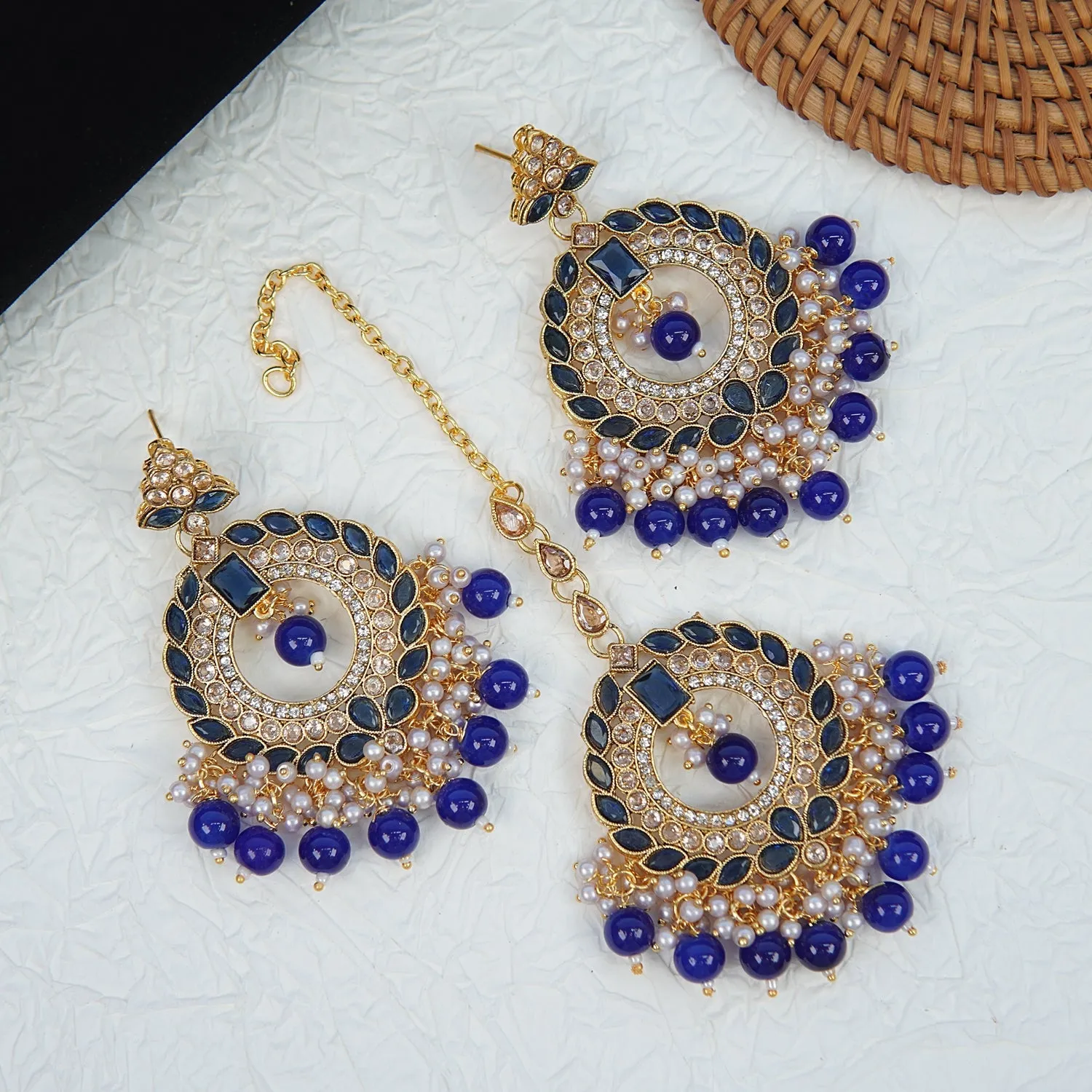 Reverse Ad Polki Style Earrings Teeka