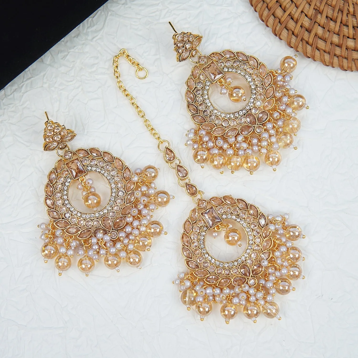 Reverse Ad Polki Style Earrings Teeka