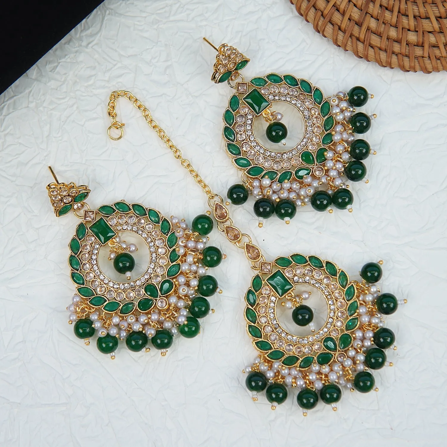 Reverse Ad Polki Style Earrings Teeka