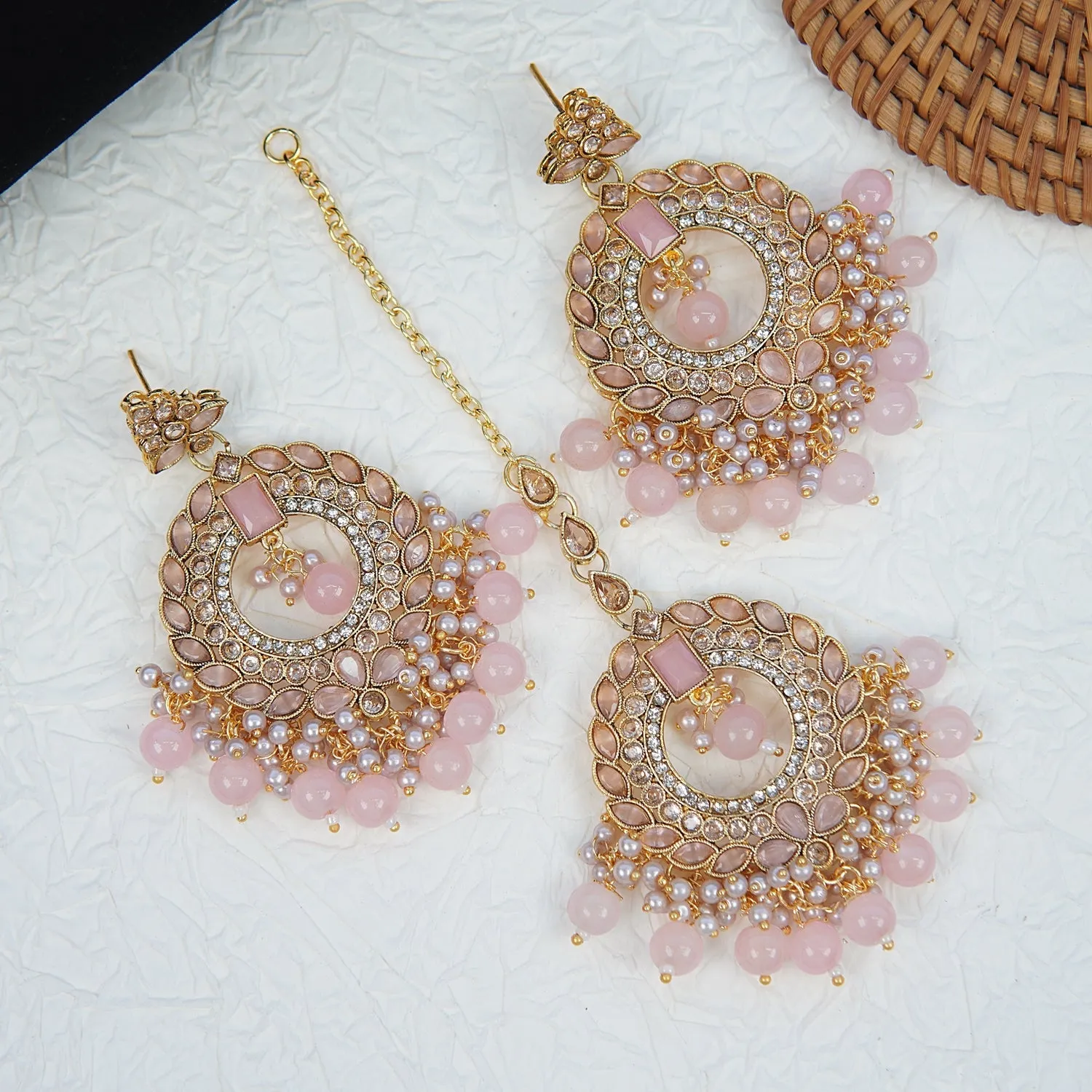 Reverse Ad Polki Style Earrings Teeka