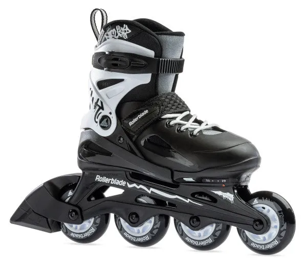 Rollerblade Fury Adjustable Inline Skates - Black/White