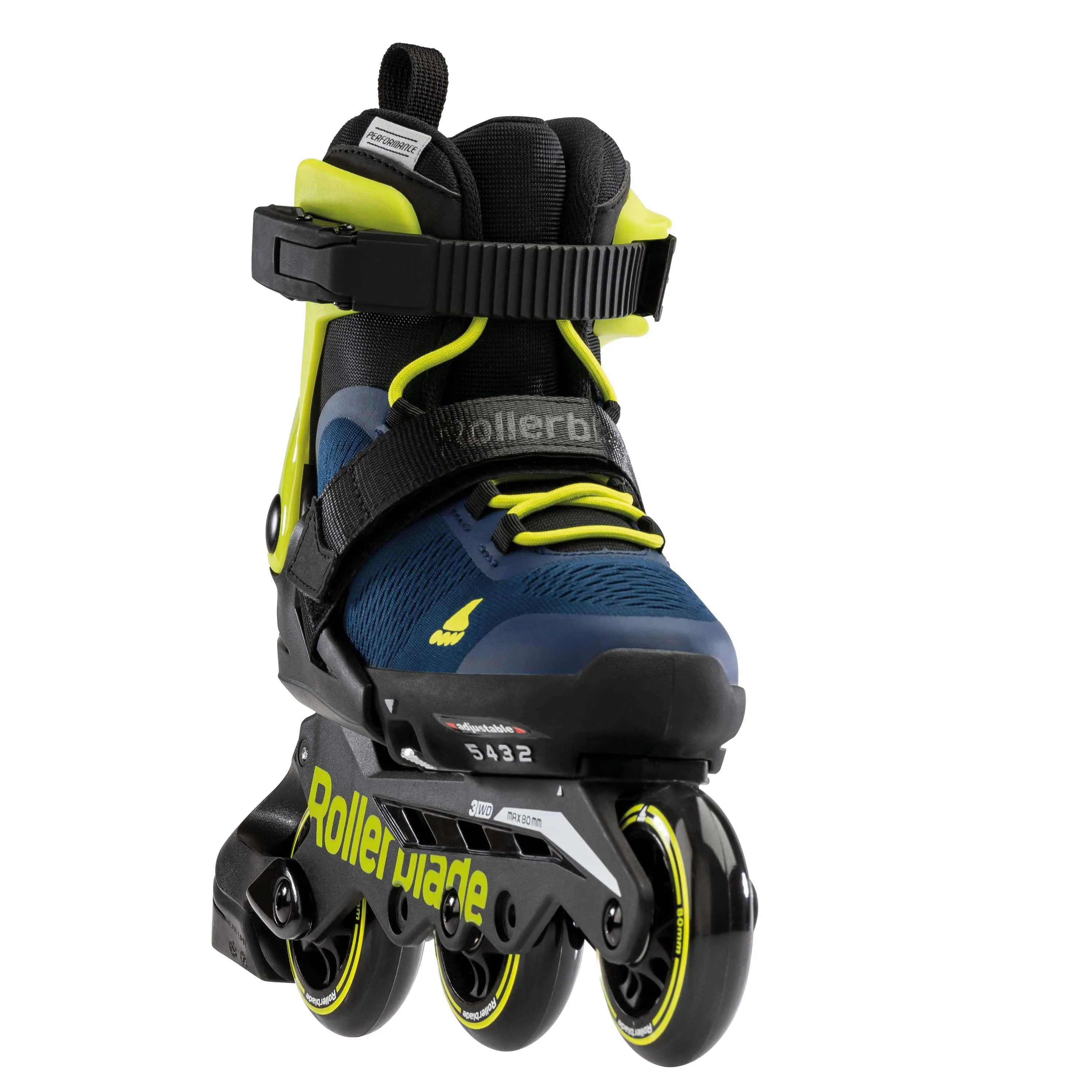 Rollerblade Microblade 3WD Kids Adjustable Inline Skates - Royal Blue/Lime