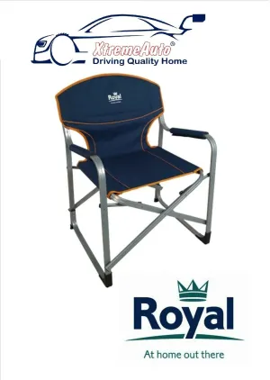 Royal Caravan And Camping Folding Aluminium Directors Chair Fishing Bbq