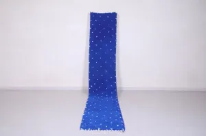 Runner handmade rug - custom berber carpet - Dotted Blue rug