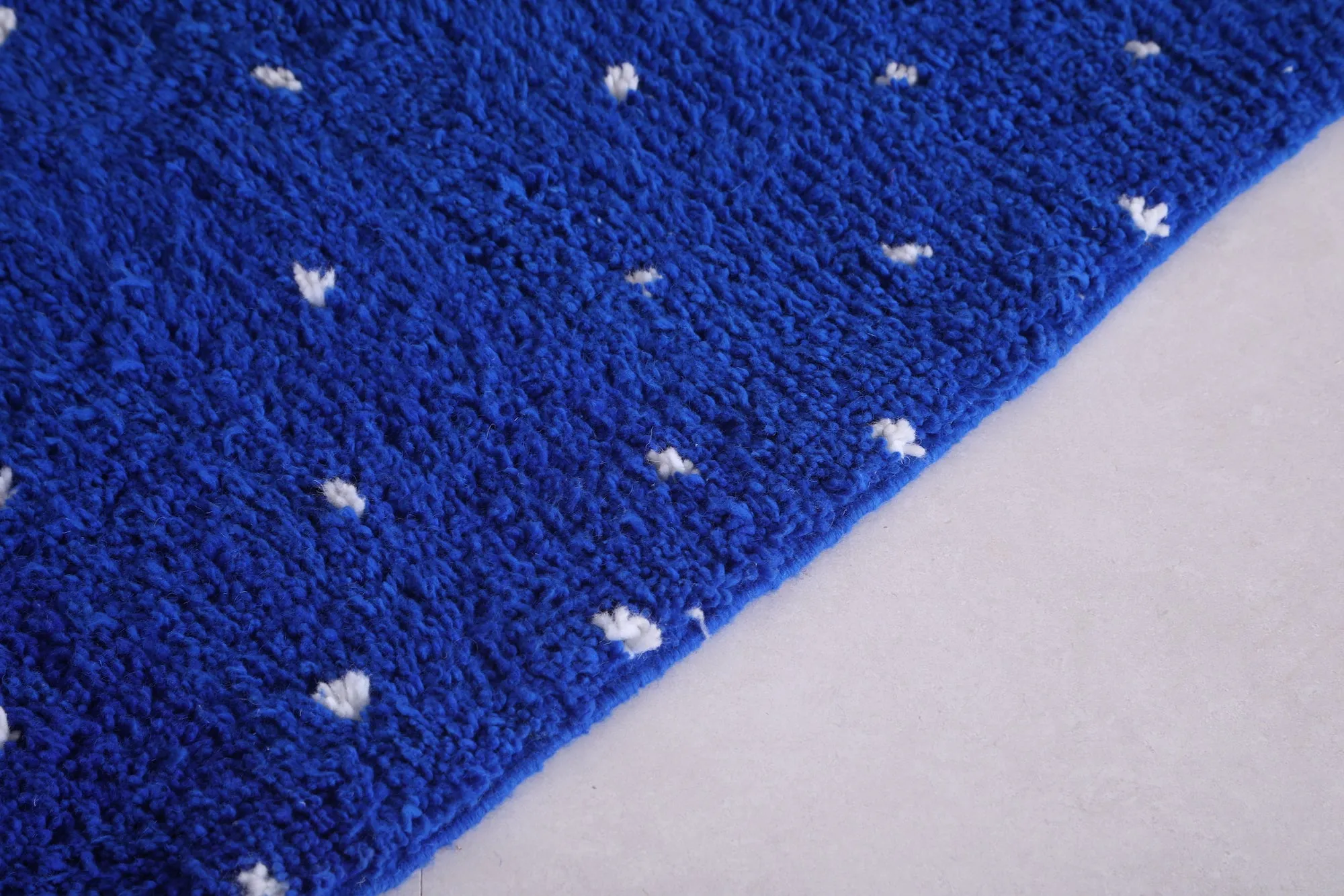 Runner handmade rug - custom berber carpet - Dotted Blue rug