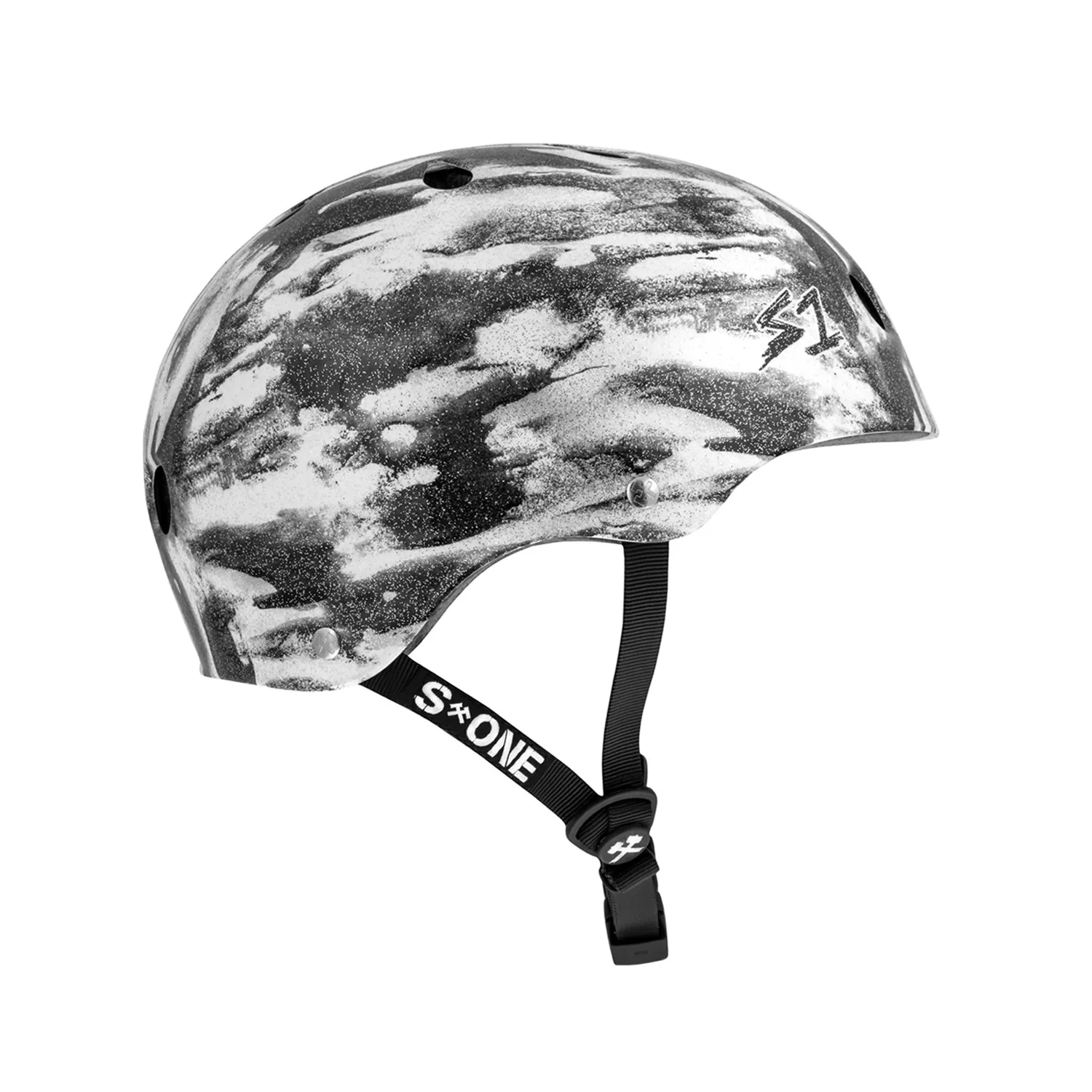 S1 Lifer Helmet - Black White Glitter - Bomba Hache Collab