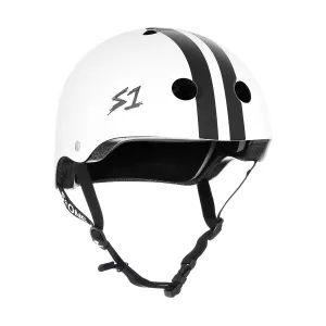 S1 Lifer Helmet - White Gloss W/ Black Stripes