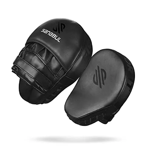 Sanabul Essential Curved Boxing MMA Punching Mitts (Allblack)