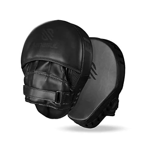 Sanabul Essential Curved Boxing MMA Punching Mitts (Allblack)