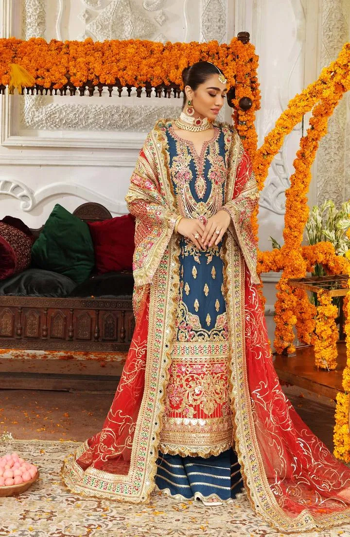 SFD0051 NURA | Shamrock Premium Resplendent Luxury Wedding Collection 2021 | Unstitched Embroidered Organza Suits