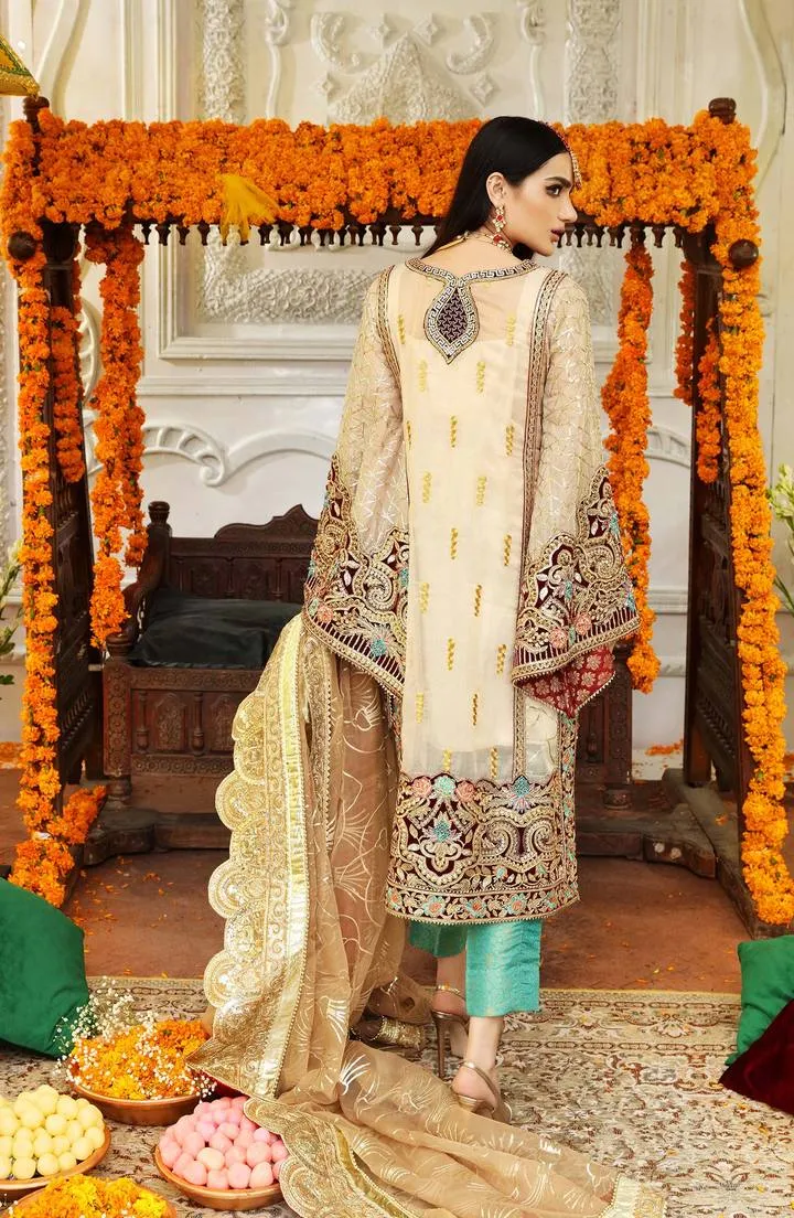 SFD0052 OPULENT | Shamrock Premium Resplendent Luxury Wedding Collection 2021 | Unstitched Embroidered Mesuri Suits