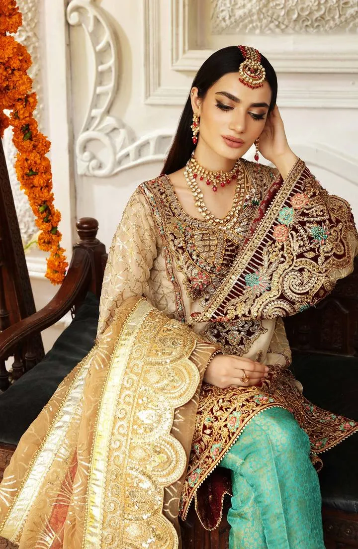 SFD0052 OPULENT | Shamrock Premium Resplendent Luxury Wedding Collection 2021 | Unstitched Embroidered Mesuri Suits