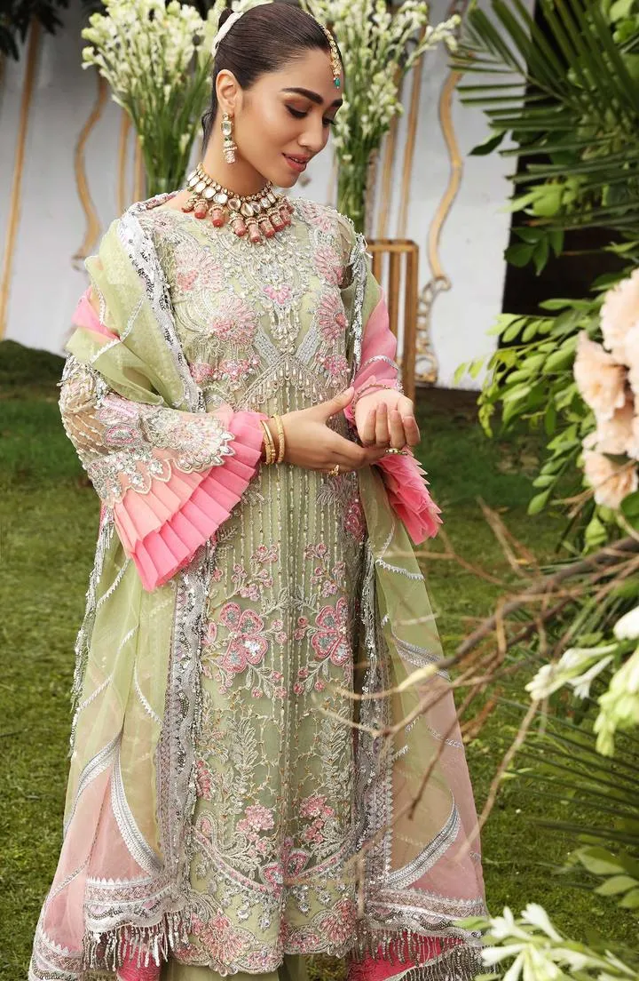 SFD0053 ORNATE | Shamrock Premium Resplendent Luxury Wedding Collection 2021 | Unstitched Embroidered Net Suits