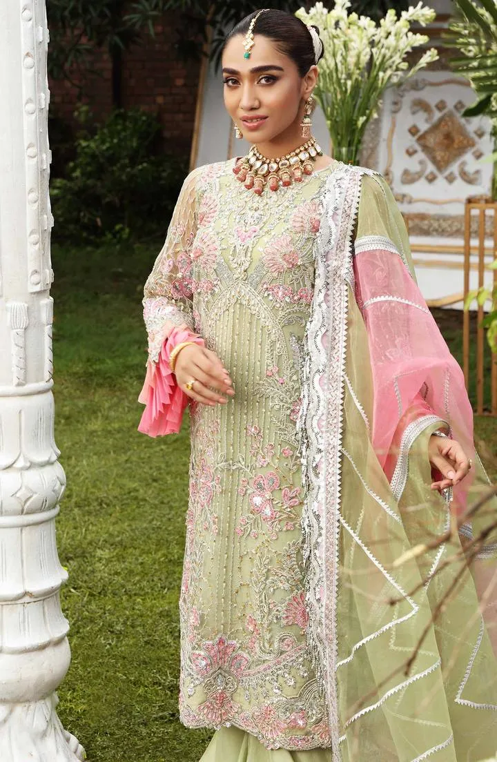 SFD0053 ORNATE | Shamrock Premium Resplendent Luxury Wedding Collection 2021 | Unstitched Embroidered Net Suits