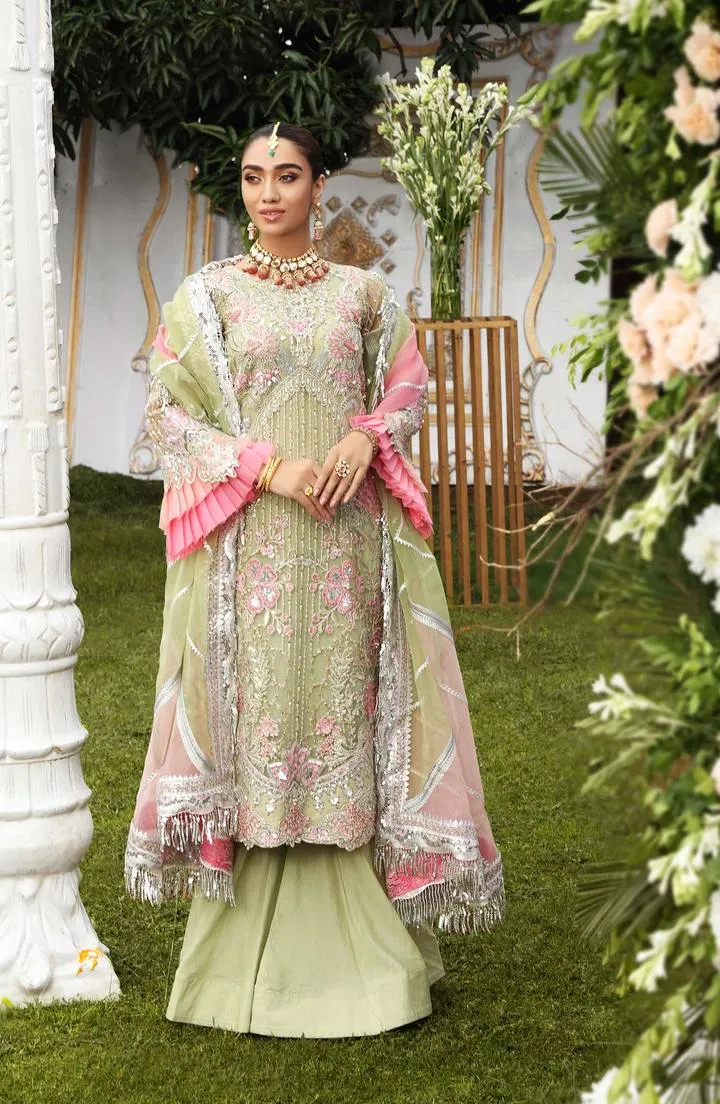 SFD0053 ORNATE | Shamrock Premium Resplendent Luxury Wedding Collection 2021 | Unstitched Embroidered Net Suits