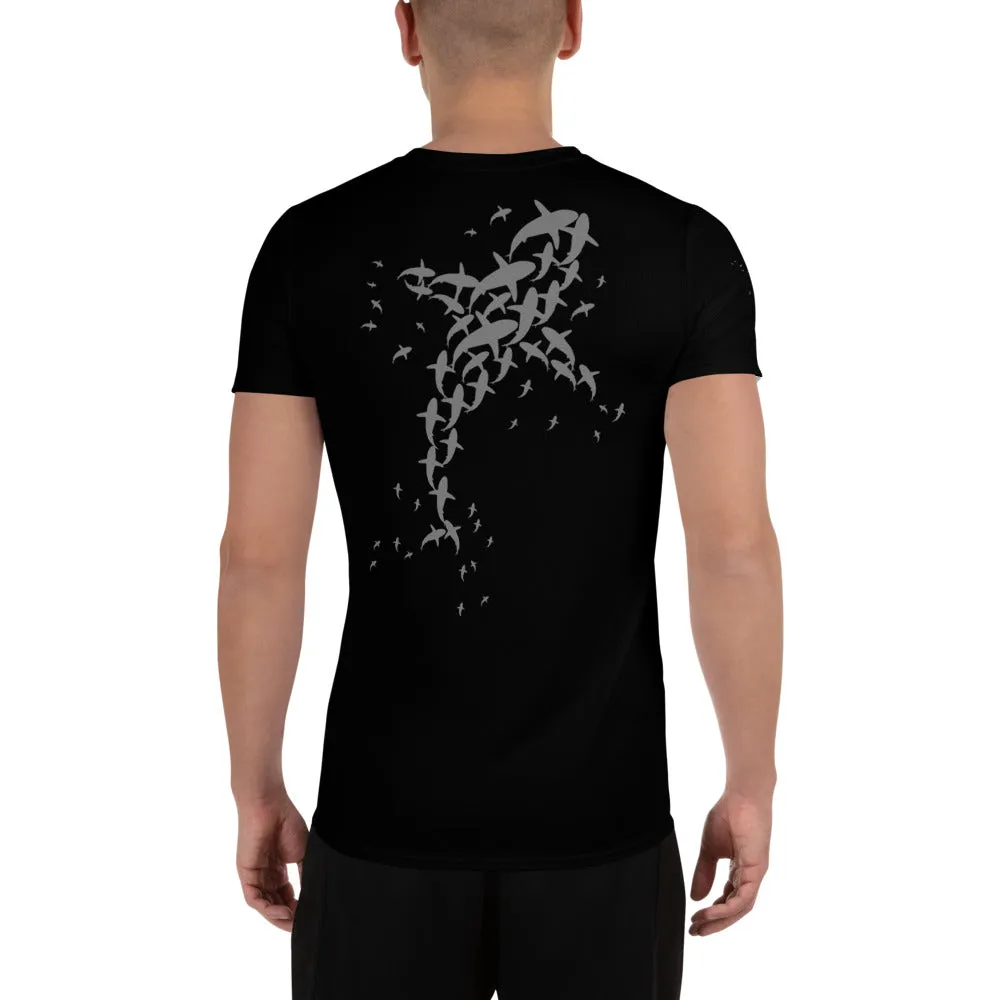 Sharky Time Design All-Over Print Men's Athletic T-shirt