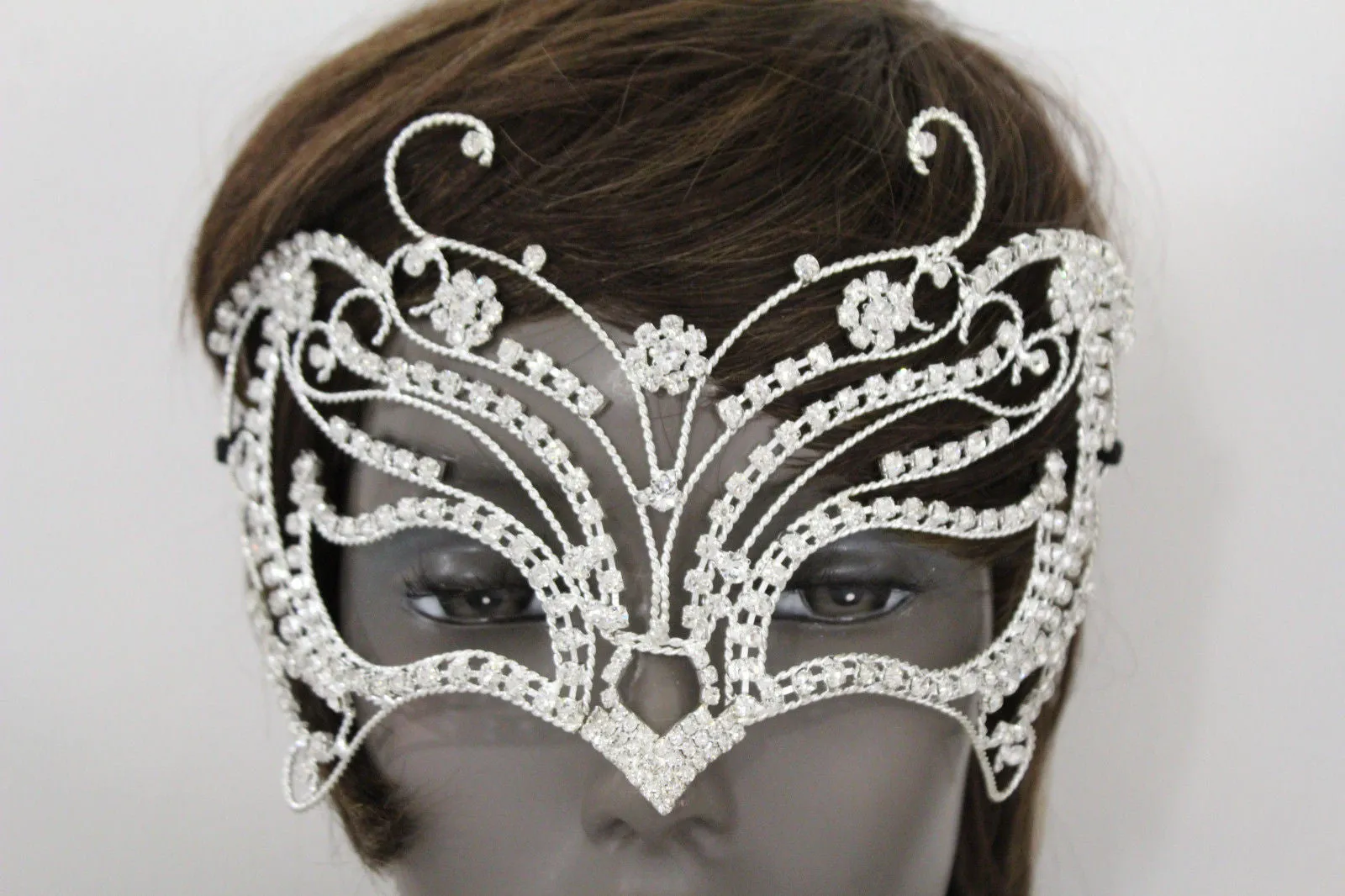 Silver Metal Large Butterfly Big Wings Tie Ribbon Halloween Costume Carnival Accessories
