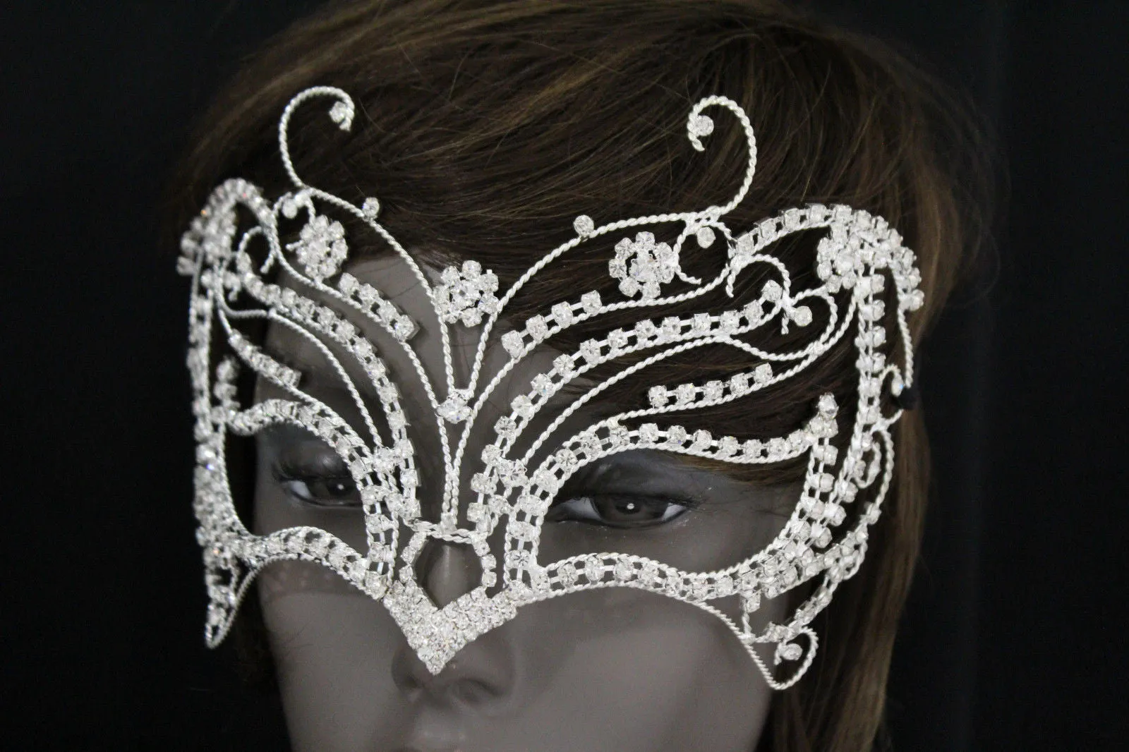 Silver Metal Large Butterfly Big Wings Tie Ribbon Halloween Costume Carnival Accessories
