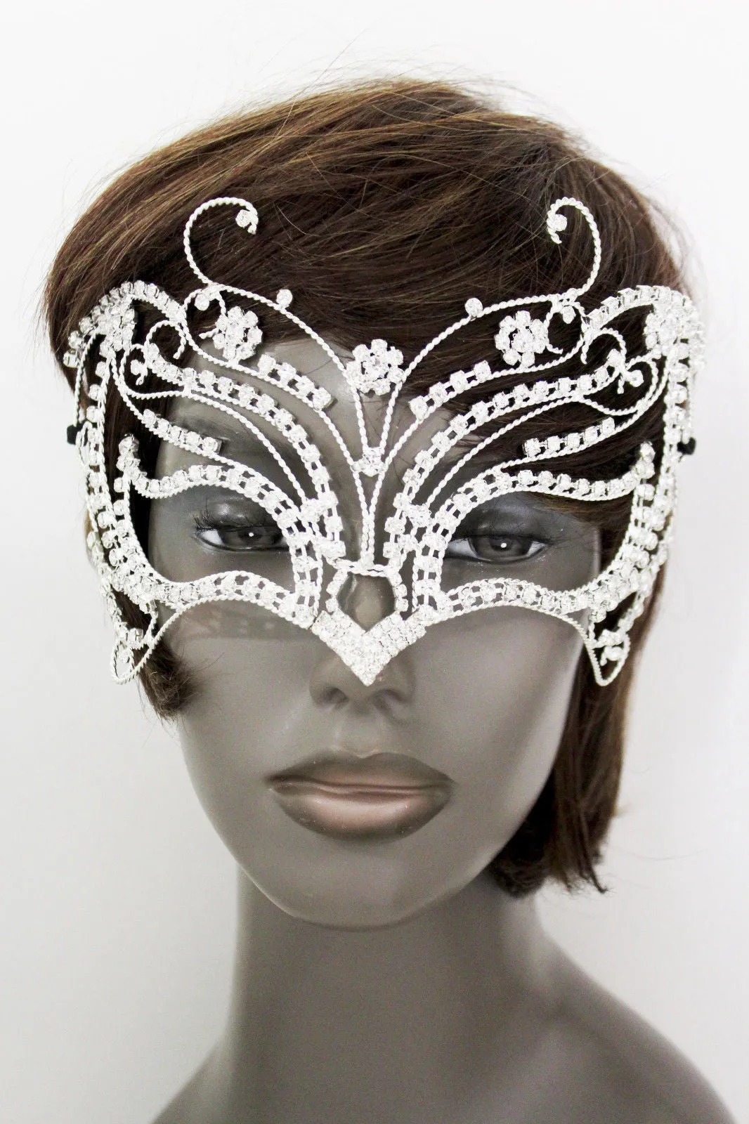 Silver Metal Large Butterfly Big Wings Tie Ribbon Halloween Costume Carnival Accessories