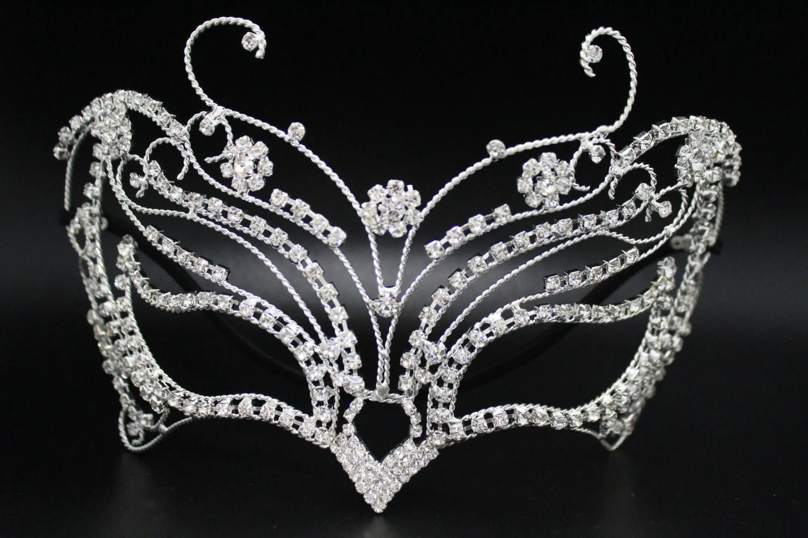 Silver Metal Large Butterfly Big Wings Tie Ribbon Halloween Costume Carnival Accessories