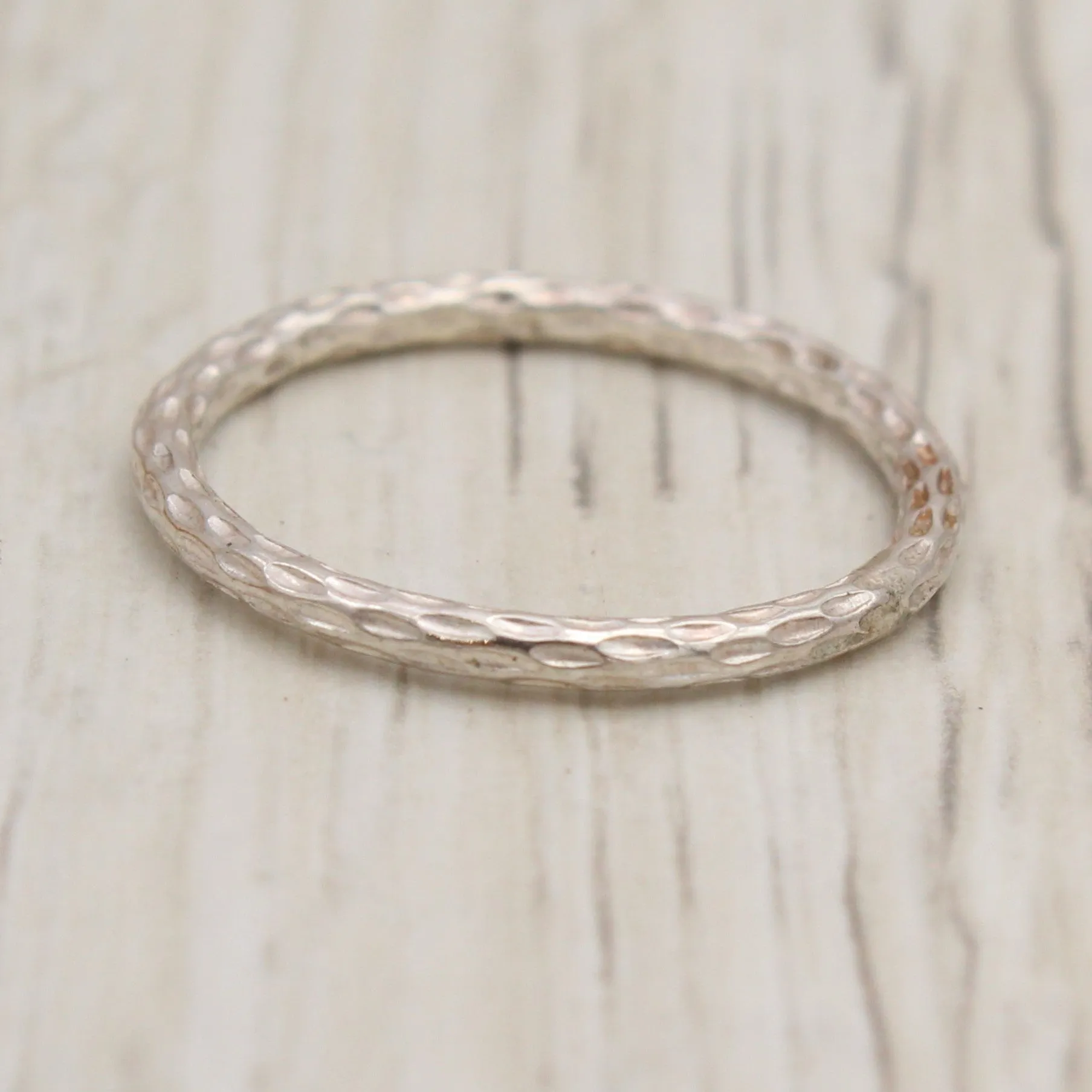 Silver Textured Ring Size 6 1/4