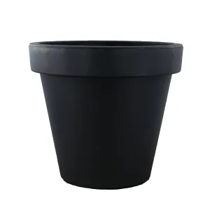 Small Round Anthracite Flower Planter 20 x 18 cm