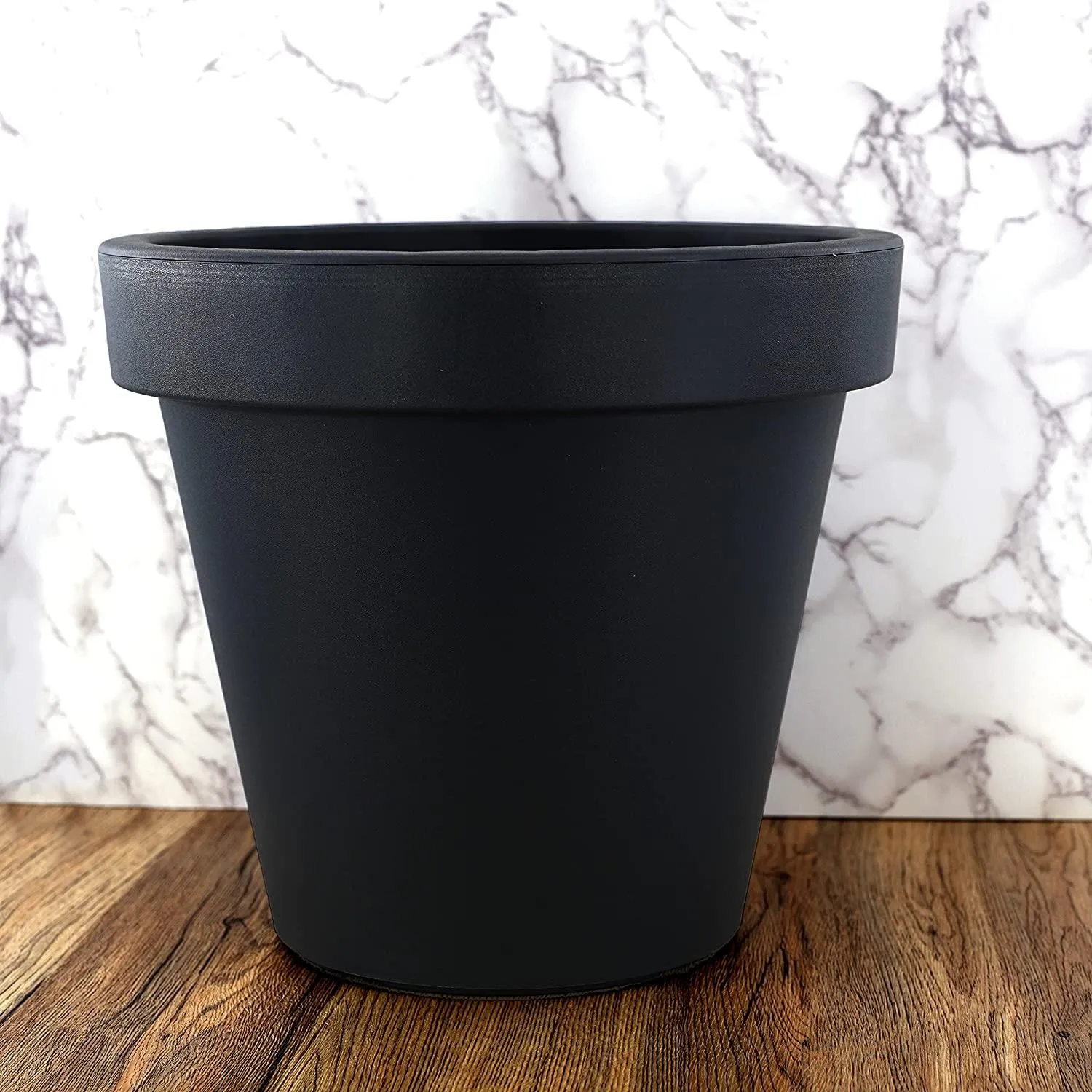Small Round Anthracite Flower Planter 20 x 18 cm