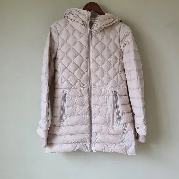 Soia &amp; Kyo Womens Down Puffer Jacket Cream Size XS Packable Quilted Full Zip