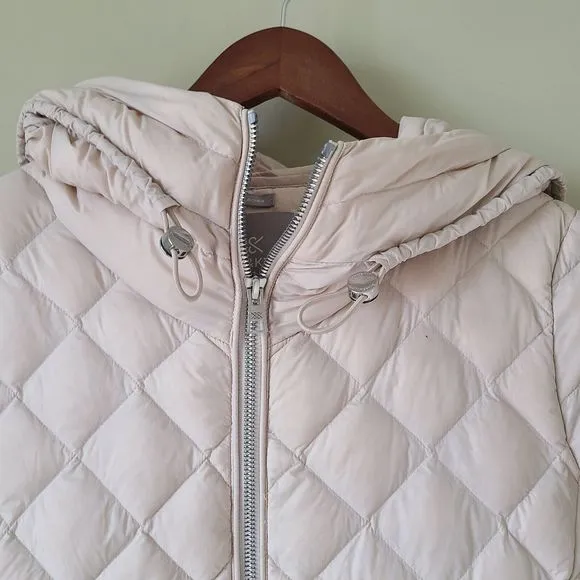 Soia &amp; Kyo Womens Down Puffer Jacket Cream Size XS Packable Quilted Full Zip