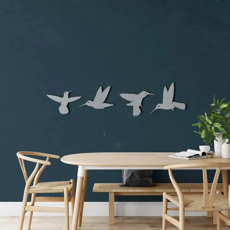 Solid Metal Flying Birds Metal Wall Hanging Decor