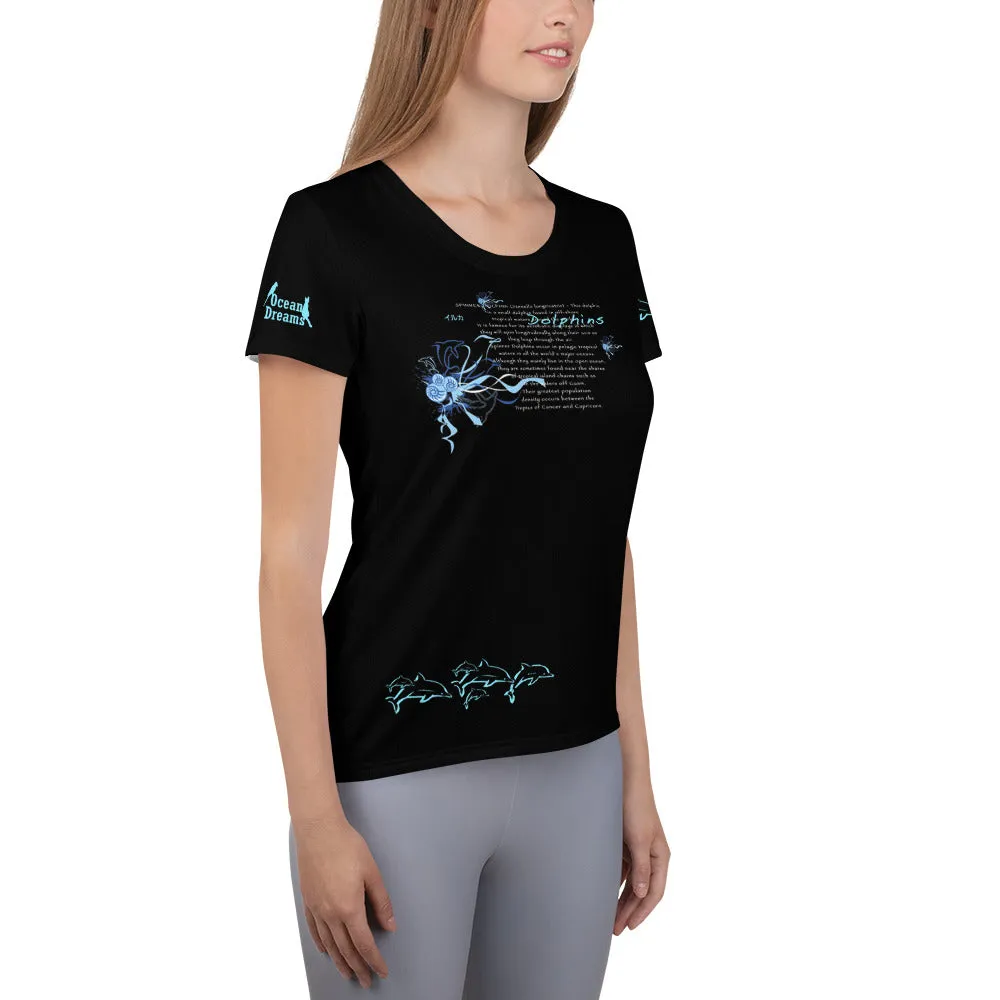 Spinner Dolphins Celebration All-Over Print Women's Athletic T-shirt